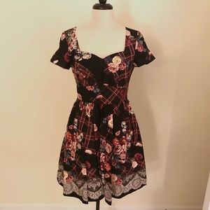 ModCloth Charm Convention Floral Plaid Dress